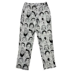 Shekou Abstract Face Print Trousers